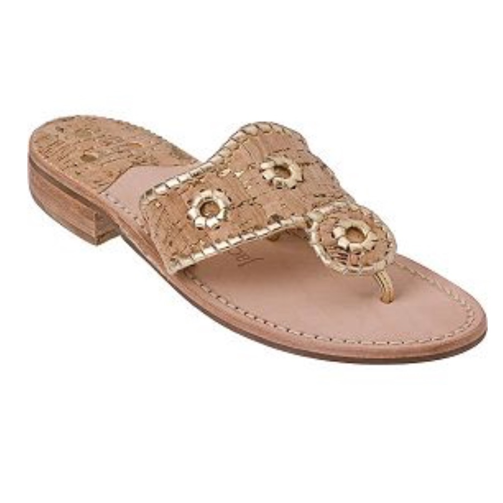 Jack Rogers Gold Slide Sandals